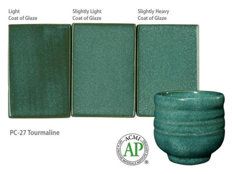 Tourmaline is an intense, opaque blue-green glaze that forms a smooth, strong surface. Amaranth Stoneware Canada.