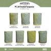 Frosted Turquoise is an opaque gray-blue glaze that appears to crackle over deep blue but has a smooth, satiny surface. Amaranth Stoneware Canada.