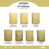 Oatmeal is a toasty, light yellow glaze that is relatively opaque and breaks clear over textured surfaces. Amaranth Stoneware Canada.