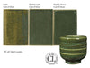 Vert Lustre is a beautiful flowing green glaze with a metallic sheen. Amaranth Stoneware Canada.