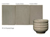 Toasted Sage is an opaque, warm gray glaze that has subtle, frothy tones of pink and green. Amaranth Stoneware Canada.