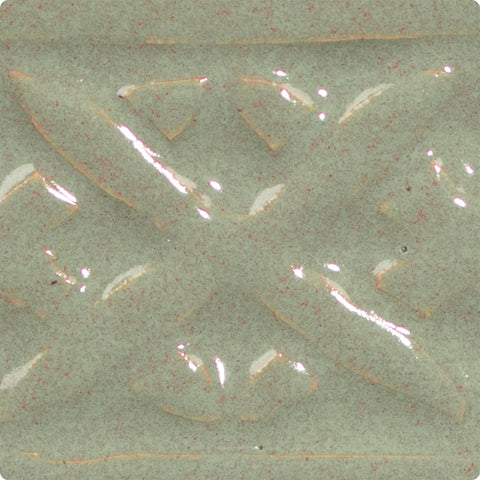 Sage is an opaque, warm gray green glaze that has subtle, frothy tones of pink. Amaranth Stoneware Canada.