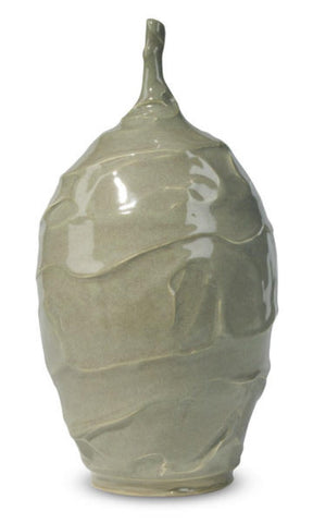 Sage is an opaque, warm gray green glaze that has subtle, frothy tones of pink. Amaranth Stoneware Canada.