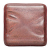 Ancient Copper is an iridescent iron red glaze that breaks dark brown over texture and pools dark yellow-green, creating a weathered look. Amaranth Stoneware Canada.
