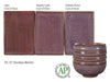 Smokey Merlot is a warm, dark purple glaze with a soft float of lilac over the surface. Amaranth Stoneware Canada.