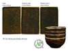 Glossy Textured Amber Brown glaze, breaking lighter on thin areas like a classic temmoku. Amaranth Stoneware Canada.