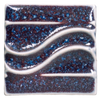 PC-72 Fire & Ice glaze, deep red when thick, icy blue when thin, dramatic textured break. Amaranth Stoneware Canada.