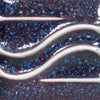 PC-72 Fire & Ice glaze, deep red when thick, icy blue when thin, dramatic textured break. Amaranth Stoneware Canada.