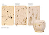 Glossy cream glaze with runny dark specks, breaking on texture with peachy float, great for layering. Amaranth Stoneware Canada.