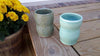 Aqua glaze, translucent blue-green similar to celadon. Amaranth Stoneware Canada.