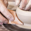 RU3 Rump Shaper Rib shapes bowls and plates with beveled edges, a sloping back, and a notched foot. Red Oak. Amaranth Stoneware Canada.