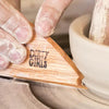 RU4 Rump Shaper Rib shapes bowls and plates with beveled edges, a sloping back, and a rounded edge for easy shaping. Red Oak. Amaranth Stoneware Canada.






