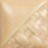 Sand Dollar satin, opaque cream-colored glaze with white and gold mottling at Cone 6; breaks glossy transparent over texture.
At Cone 10: Shifts to glossy variegated lavender with white micro-crystallization, breaks blue/grey over texture. Enhanced mobility. Amaranth Stoneware Canada.