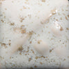 Sea Salt is a white matte glaze with sandy-brown crystals at Cone 6.
At Cone 6: Brownish-tan blooms form, creating a foamy, textured finish. Amaranth Stoneware Canada.
At Cone 10: Base glaze turns pale lavender/gray; crystals are mint green.