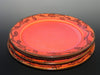 Sedona Sunset Glaze on white stoneware. A bright, translucent glaze that adds warmth without hiding detail. Easy to apply and reliable. Amaranth Stoneware Canada.