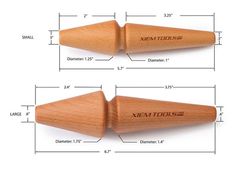 Xiem Teapot Spout Maker creates perfect, form-fitting spouts for teapots. Made of solid beech wood with two taper tool-ends. Available in small and medium sizes. Amaranth Stoneware Canada.