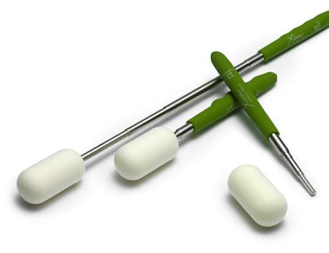 X-Sponge II has a replaceable sponge head with a stainless steel telescopic handle and secure rubber grip. Effortlessly replace sponges with threaded design. Amaranth Stoneware Canada.