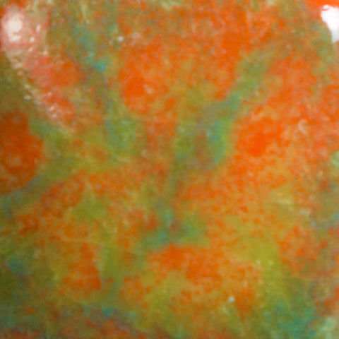 Cone 6: Tree Frog is a translucent, bright green glaze with green, blue, and white crystals.
Cone 10: Base glaze remains – crystals fade and melt. Enhanced mobility. Surface issues may occur. Amaranth Stoneware Canada.
