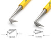 Professional Series: Set with 6 sharp precision trimming blades, double-ended, handcrafted from high-grade tempered stainless steel. Bright yellow rubber handles for secure grip. Set includes 3 tools. Amaranth Stoneware Canada.