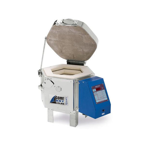 Tucker's Cone Art 119D Kiln: 0.57 cu ft, Cone 10, double insulated, Kanthal A-1 elements, 120V, 2-year warranty. Amaranth Stoneware Canada.