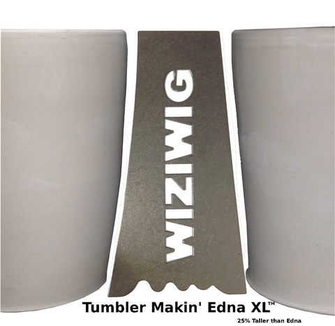 Tumbler Makin' Edna XL creates a 16 oz tumbler with 1-1/2 lbs of clay, 7-1/4