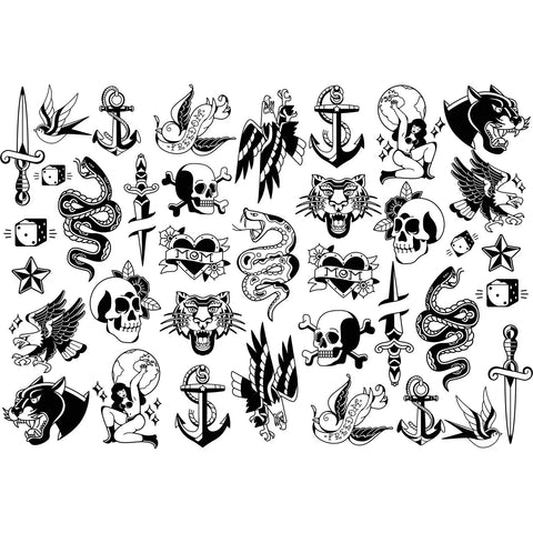 Vintage Tattoo - Underglaze Transfer