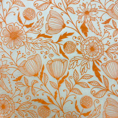 Flower Doodle Orange - Underglaze Transfer Sheet by Elan Pottery